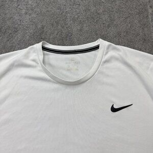 Nike Court Dry Tennis Top Men XL White Crew Neck Performance 939134 Shirt